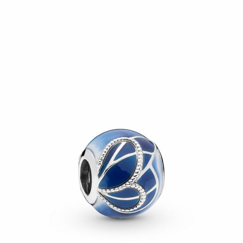 Pandora Butterfly Wing Charm - Sterling Silver/Enamel/Blue - Canada | NC1605PD